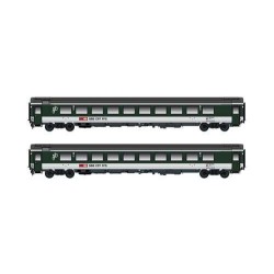2er Set Personenwagen Bpm, 2.Kl. (UIC Z1) SBB, Ep.V-VI, grauH25502